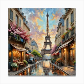 Paris At Dusk 1 Canvas Print