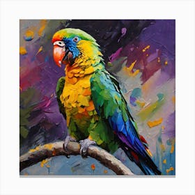 Parrot Oil Painting Canvas Print