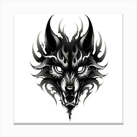 Wolf Head Tattoo 4 Canvas Print