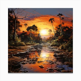 Sunset In The Jungle 2 Canvas Print