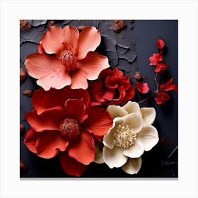 Flowers On A Dark Surface Canvas Print