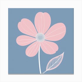 A White And Pink Flower In Minimalist Style Square Composition 576 Canvas Print