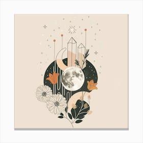 Minimalist Boho Celestial Moon 12 Canvas Print