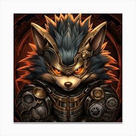 Wolf In Armor Canvas Print