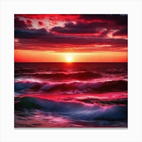 Sunset Over The Ocean 202 Canvas Print
