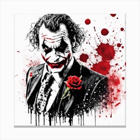 The Joker Portrait Ink Painting (15) Canvas Print