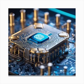 Cpu On A Circuit Board Canvas Print