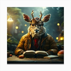 Portrait Of A Deer Canvas Print