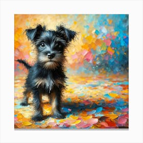 Black puppy Canvas Print