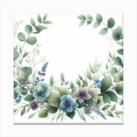 Floral Wreath 1 Canvas Print