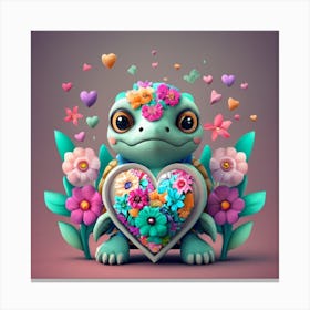 Heart Turtle Canvas Print