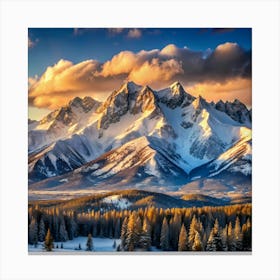 Sunrise In The Mountains Canvas Print