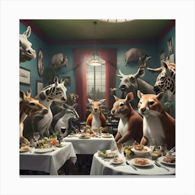 Zoo Dining Canvas Print