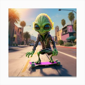 Alien Skate 16 Canvas Print