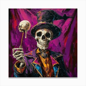 Skeleton Magician Canvas Print