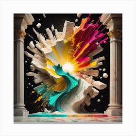 Color Explosion 1, an abstract AI art piece that bursts with vibrant hues and creates an uplifting atmosphere. Generated with AI,Art Style_Marble,CFG Scale_3.0,Step Scale_50 Canvas Print