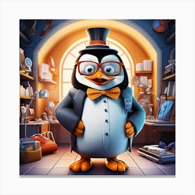 Penguin In A Suit 1 Canvas Print