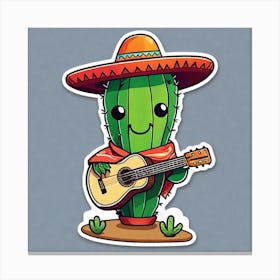 Cactus Playing Guitar 6 Canvas Print