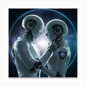 Couple Of Robots Canvas Print