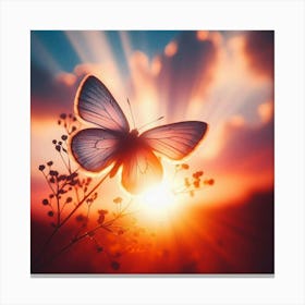 Butterfly At Sunset 8 Canvas Print