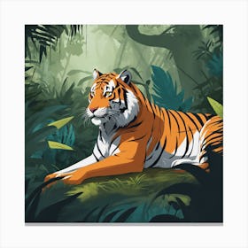 Tiger In The Jungle 20 Canvas Print