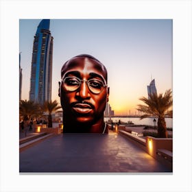 2pac Billboard/Statue In Dubai Canvas Print