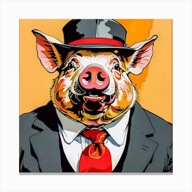 Capitalist Pig Satirical Statement To The Financial World Canvas Print