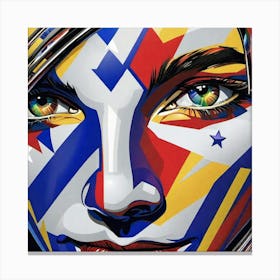 Girl With A Painted Face Canvas Print