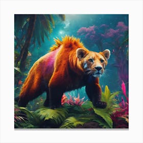 Bear In The Jungle Canvas Print