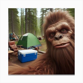 Bigfoot In The Woods Canvas Print