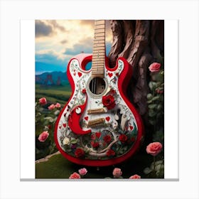 Heartstrings Monarchy Queen Of Hearts Guitar Elegance (22) Canvas Print