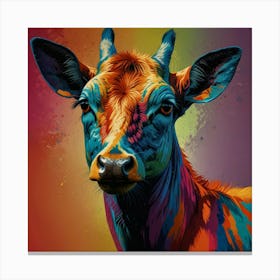 Colorful Cow Canvas Print