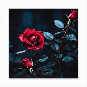 Dark Roses with Blood Canvas Print