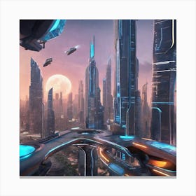 Futuristic City 148 Canvas Print