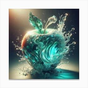 Sunny Splendor: Hyper-Detailed Apple Art with Molten Gems and Magic Glow. Canvas Print