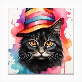 Kitty In A Hat 1 Canvas Print