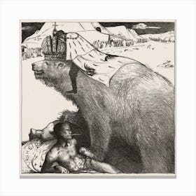 Tsar Nicholas Ii Of Russia On The Russian Bear (1899), Richard Roland Holst Canvas Print