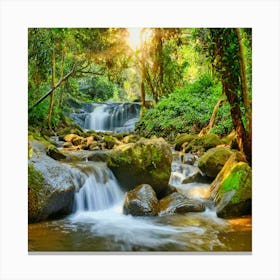 Waterfall In The Jungle Canvas Print