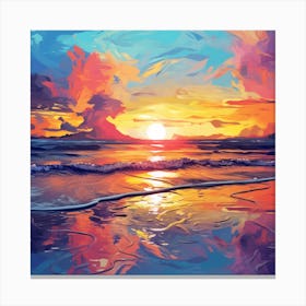 Sunset On The Beach 20 Canvas Print