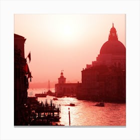 Venetian Dreams Grand Canal - photo square red black italy travel living room Canvas Print