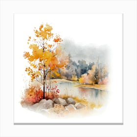 Watercolor Autumn Trees 10 Canvas Print