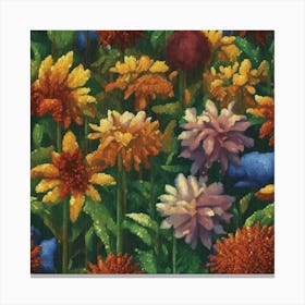 Dahlias Canvas Print