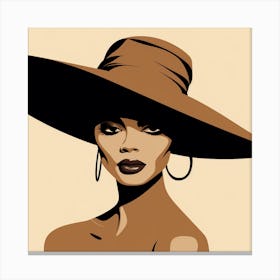 Black Woman In A Hat 21 Canvas Print