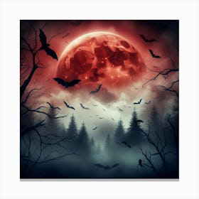 Full Moon In The Forest Canvas Print