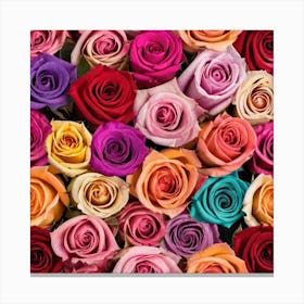 Colorful Roses Background 37 Canvas Print