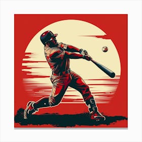 Baseball Player Swinging A Bat 2 Canvas Print