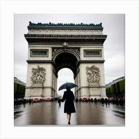 Femme Marchant Dans Paris Un Jour De Pluie 2 Canvas Print