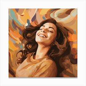 Portrait Of A Woman Smiling Canvas Print