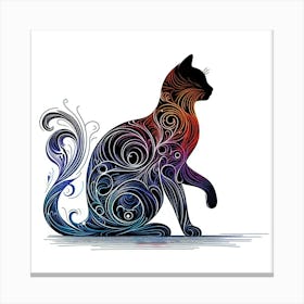 Feline Cat Creative Artwork Illustration 109 Canvas Print