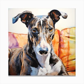 Brindle and White Greyhound Canvas Print